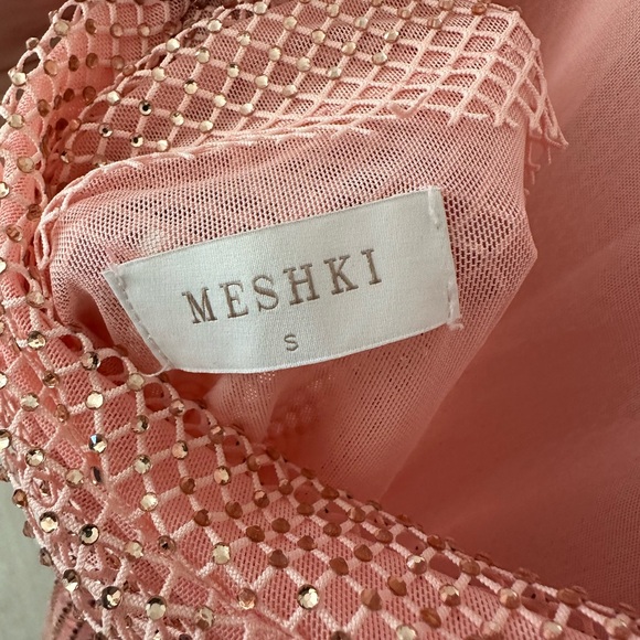 Samira Flare Sleeve Diamante Mesh Mini Dress -Baby Pink- Small-SOLD OUT Online - Picture 6 of 6